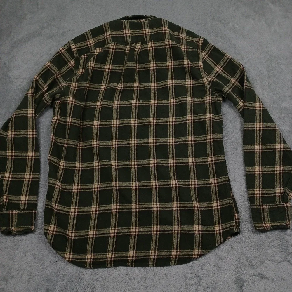 J Crew Shirt‎ Mens Medium Green Plaid Button Up Flannel Classic Casual